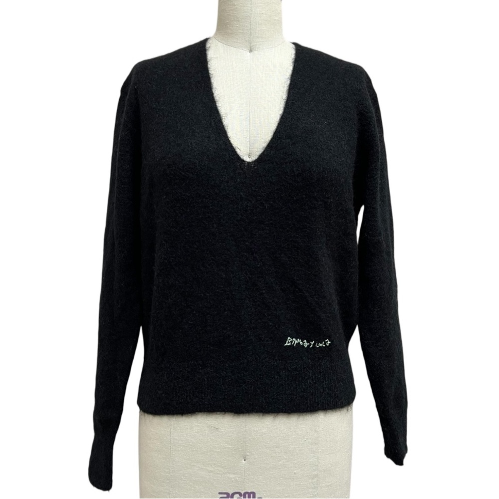 Bimba Y Lola Logo Embroidered V-Neck Jumper Sweater